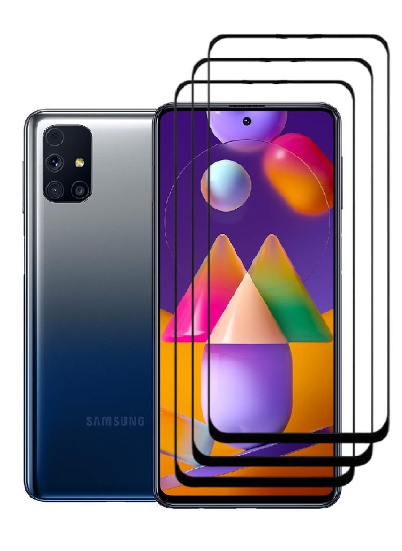 AINA 3 Pieces Tempered Glass Screen Protector 5D Designed For Samsung Galaxy M31s Full Glue Edge to Edge Full Screen Coverage And Bubble Free - Image 1