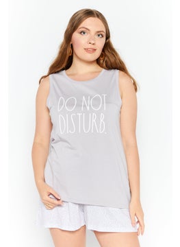 Women 2 Pieces Graphic Printed Pajama Set, Lavender