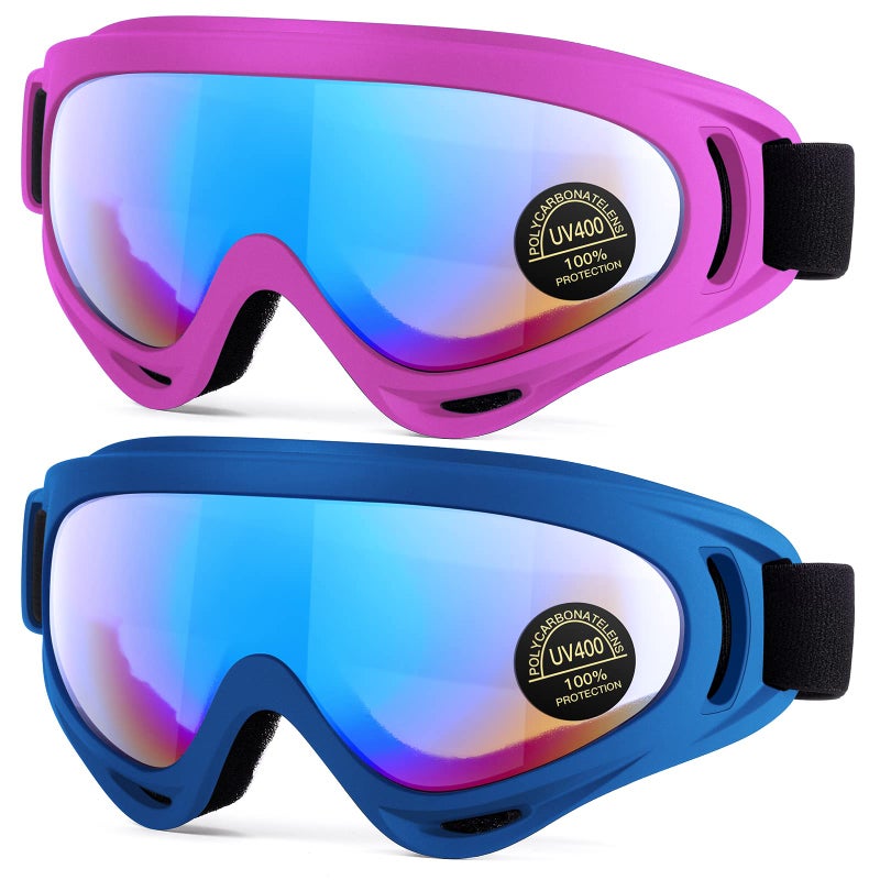 MambaOut Kids Motorcycle Goggles 2 Pack Dirt Bike ATV Off Road Racing Goggles for Boys Girls - Image 2