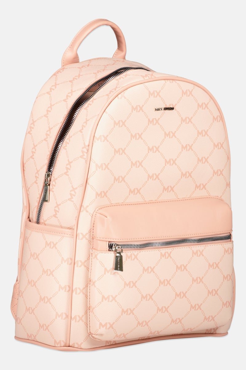 Max Studio Women Brand Logo Backpack, Blush Pink - Image 3