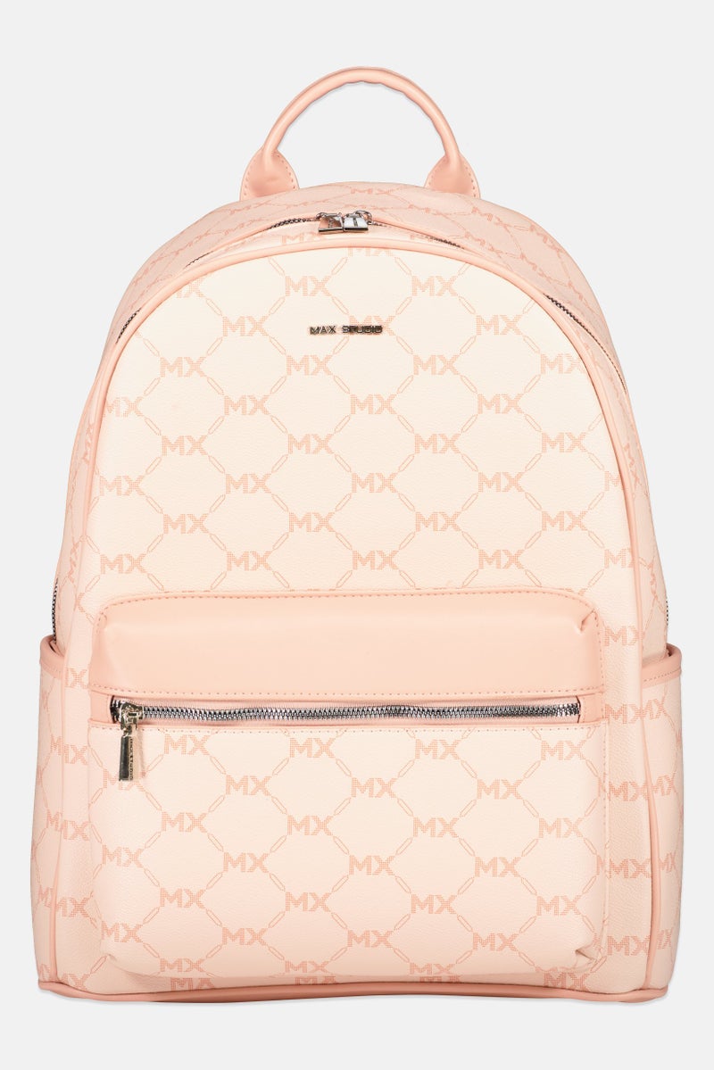 Max Studio Women Brand Logo Backpack, Blush Pink - Image 1
