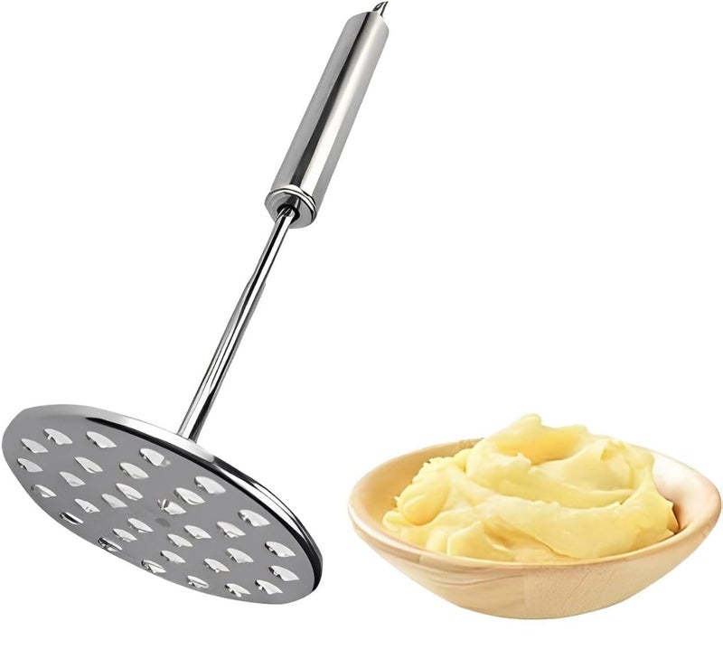 Touchcart Stainless Steel Potato Masher | Heavy Duty Vegetable & Pav Bhaji Masher | Ergonomic Handle | Rust Resistant | Easy Clean Kitchen Tool (Silver, Pack of 1) - Image 5