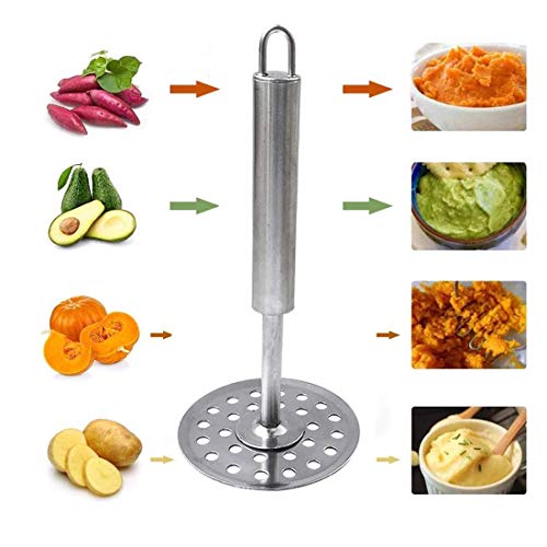 Touchcart Stainless Steel Potato Masher | Heavy Duty Vegetable & Pav Bhaji Masher | Ergonomic Handle | Rust Resistant | Easy Clean Kitchen Tool (Silver, Pack of 1) - Image 4