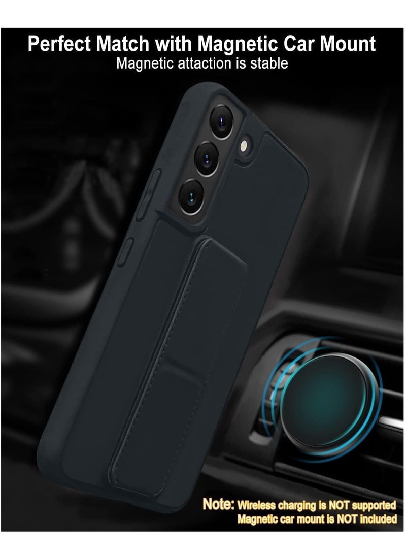 BORTONY Samsung Galaxy A25 Back Stand Case Cover Magnetic Holder Soft Silicone Case Horizontal & Vertical Kickstand Cover Wrist Strap Full protection Scratch Resistance Matte Finish Case For Samsung Galaxy A25 - Image 5