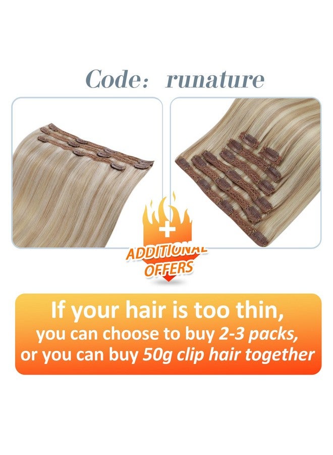 RUNATURE Ash Blonde Hair Extensions Clip Ins Real Human Hair Clip In Extensions 12 Inch Short Clip In Hair Extensions Human Hair Ash Blonde Hair Extensions Clip In Remy Hair Silky Straight 80G 7Pcs - Image 3