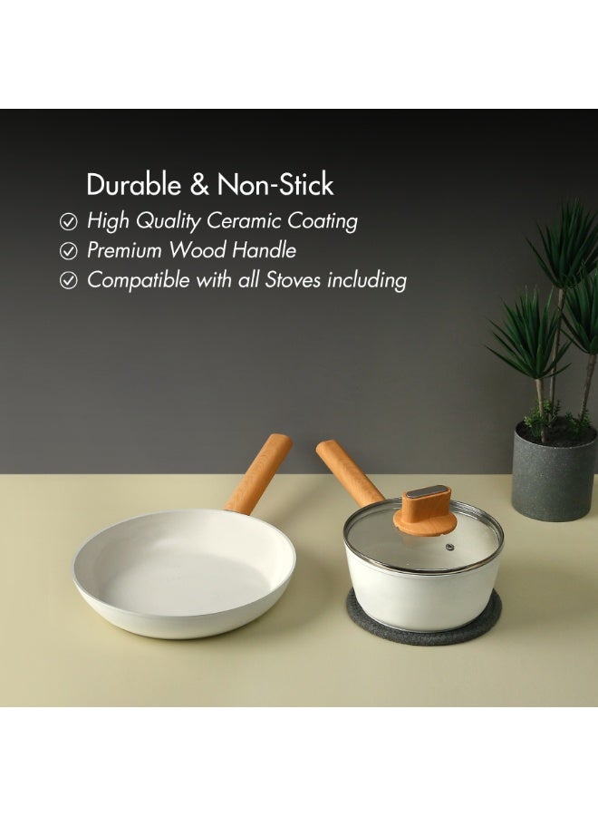 Fukuro Shiro Ceramic Non-Stick Fry Pan - 20cm - Image 3