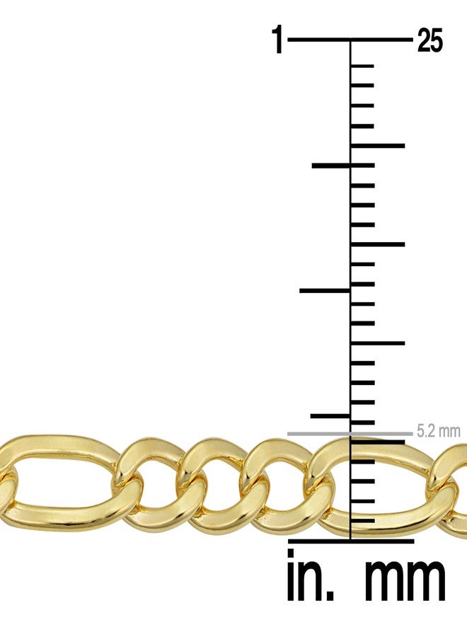 KoolJewelry 14k Yellow Gold Filled Solid Figaro Link Bracelet (5.2 mm, 8.5 inch) - Image 4