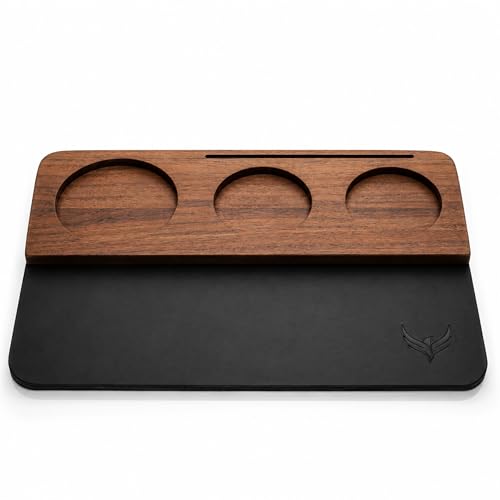 KNODOS 54mm Tamping Mat For Breville Espresso Machine Accessories Walnut Leather Tamp Station Organizer with MultiSlot Design for Espresso Tools Tamper Distributor Funnel Puck Screens - Image 1
