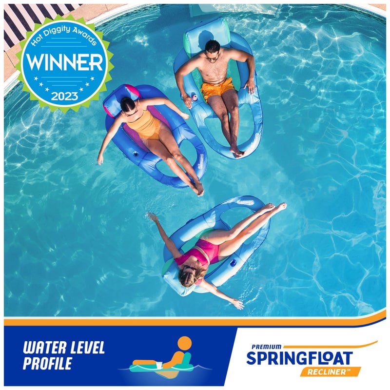 SwimWays Spring Float Premium Recliner Pool Lounger, Inflatable Pool Floats Adult with Fast Inflation for Ages 15 & Up - Image 5