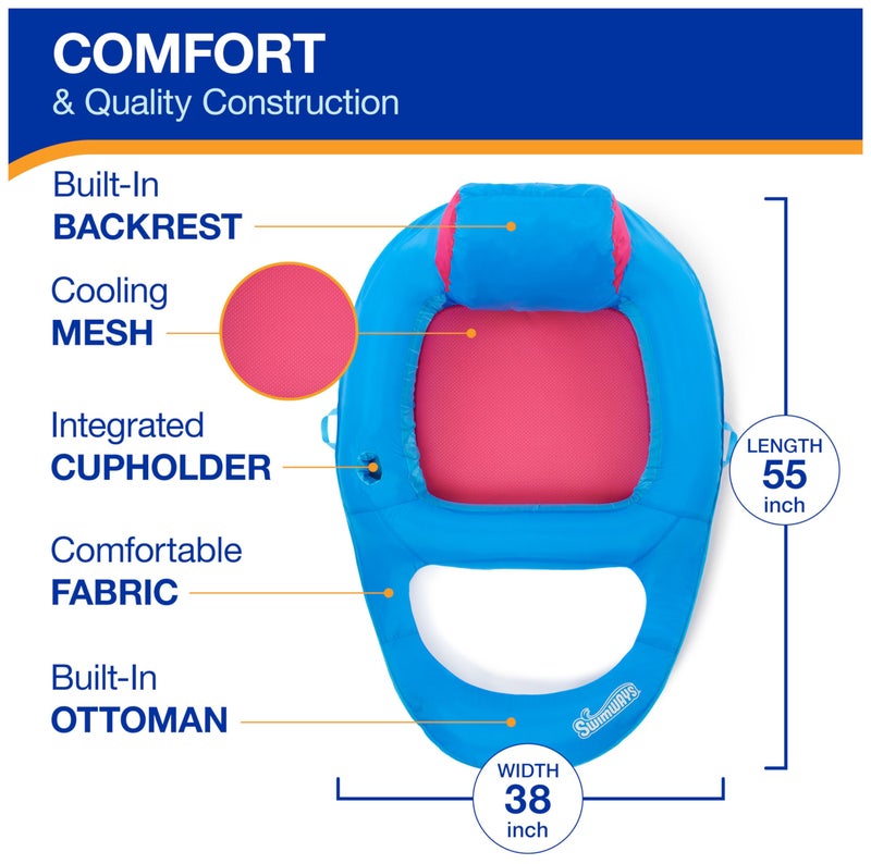 SwimWays Spring Float Premium Recliner Pool Lounger, Inflatable Pool Floats Adult with Fast Inflation for Ages 15 & Up - Image 3
