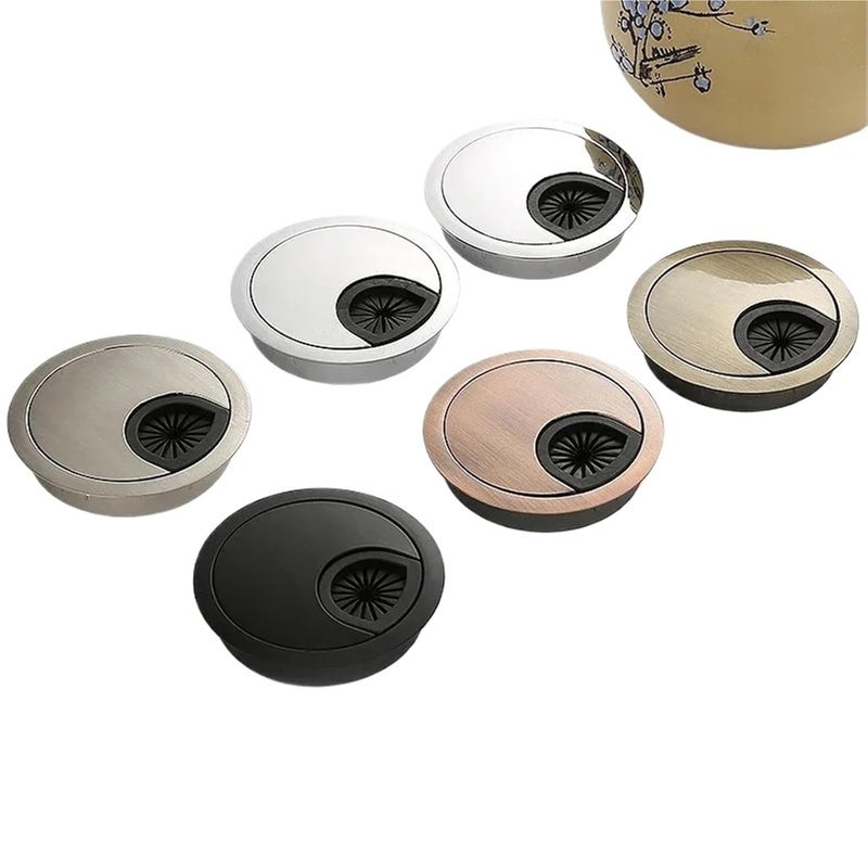80mm Zinc Alloy Desk Cable Grommet Hole Cover 10 Pack Polish Finish For Cable Management - Image 3