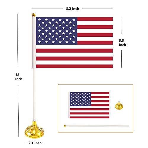 BCLin 24 Pack International Country Desk Flags,Small Mini World Deluxe Table Flags Set with Stand Base，8.2 x 5.5 inches Miniature Desktop Flag - Image 2