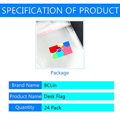 BCLin 24 Pack International Country Desk Flags,Small Mini World Deluxe Table Flags Set with Stand Base，8.2 x 5.5 inches Miniature Desktop Flag - Image 3
