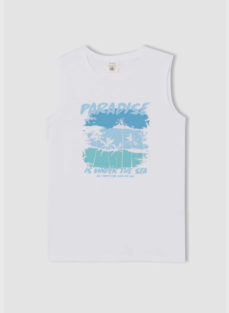 ديفاكتو Boy Printed Sleeveless Sleeveless Top Shorts Set