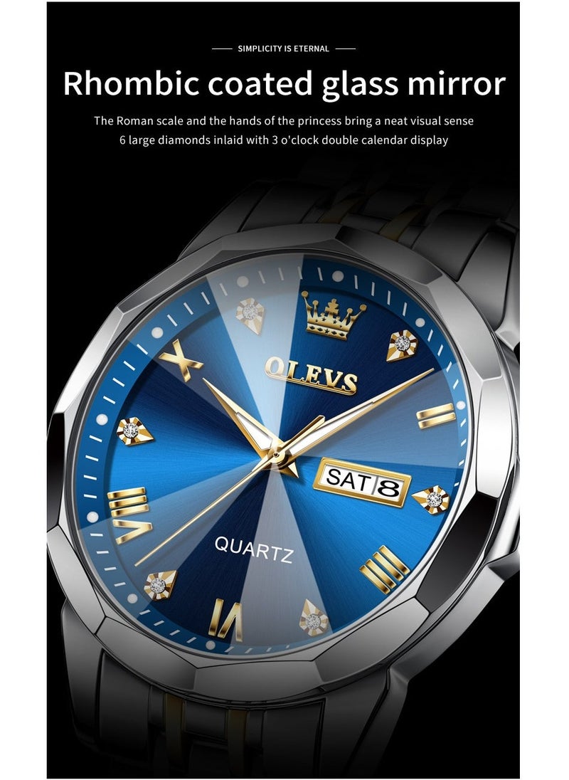OLEVS Watches for Men Fashion Stainless Steel Quartz Analog Water Resistant Watch 9931 - Image 4