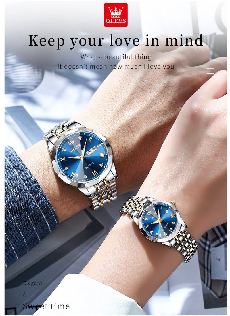 OLEVS Watches for Men Fashion Stainless Steel Quartz Analog Water Resistant Watch 9931 - Image 5