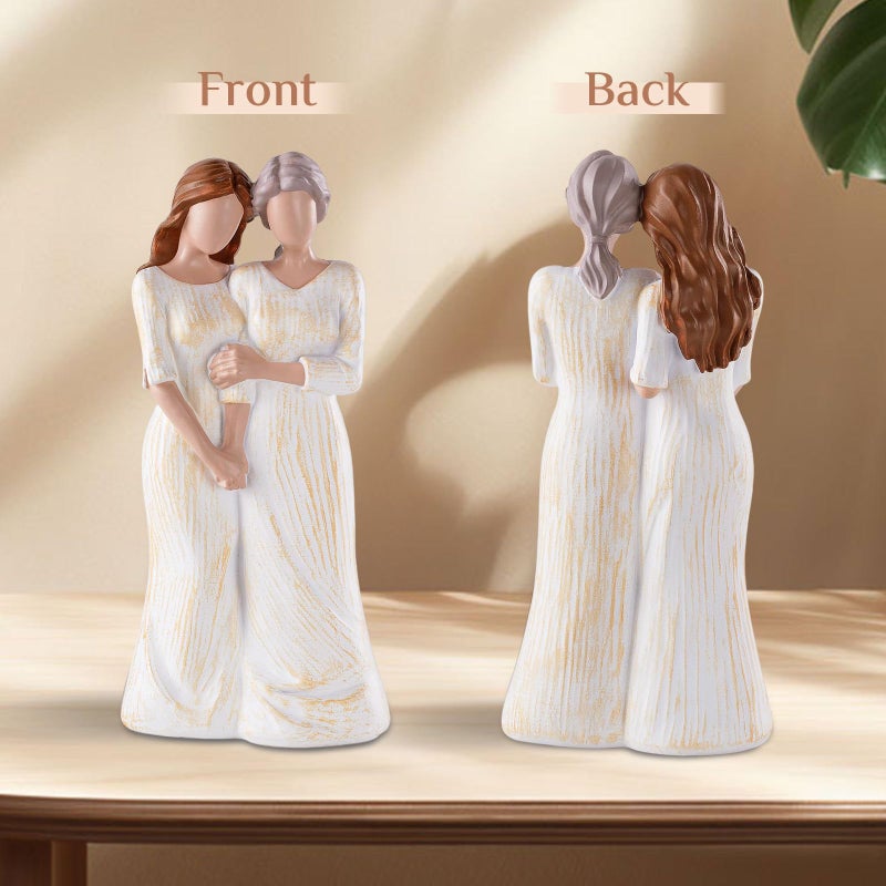 Storieme Mom Birthday Gifts from Daughter: 7.7" Hand-Painted Mother Daughter Resin Figurine Statue - Sentimental Mothers Day Home Shelf Decor for Women - Image 4