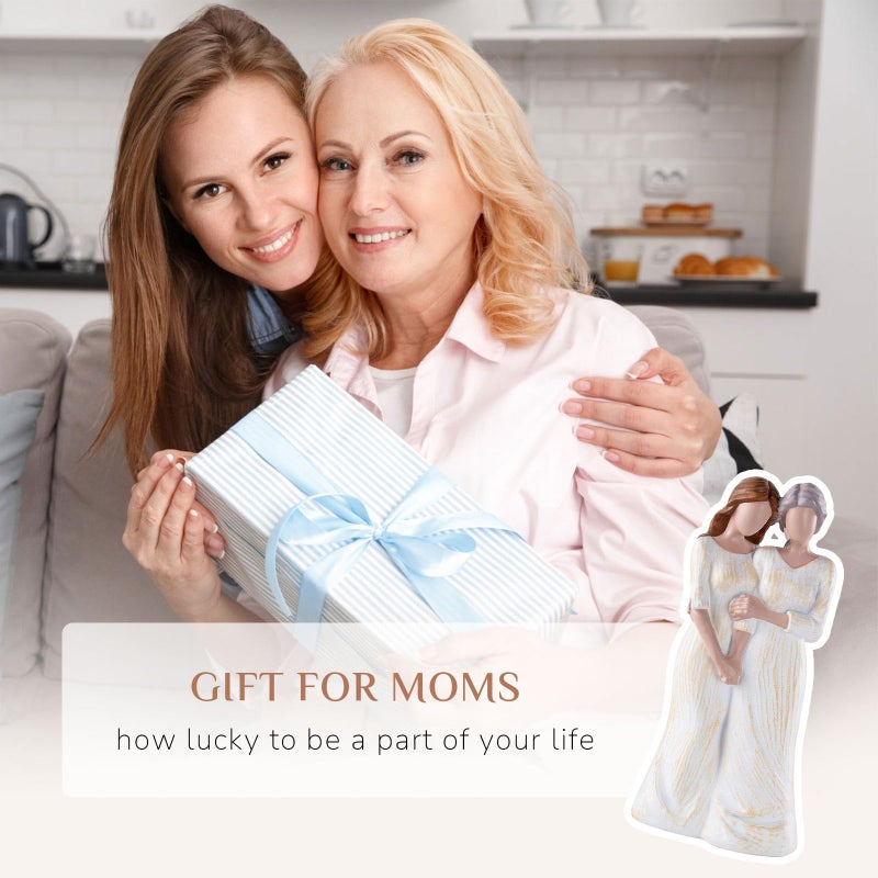 Storieme Mom Birthday Gifts from Daughter: 7.7" Hand-Painted Mother Daughter Resin Figurine Statue - Sentimental Mothers Day Home Shelf Decor for Women - Image 5