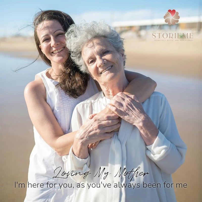 Storieme Mom Birthday Gifts from Daughter: 7.7" Hand-Painted Mother Daughter Resin Figurine Statue - Sentimental Mothers Day Home Shelf Decor for Women - Image 2