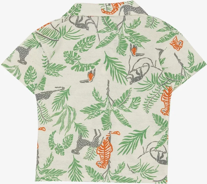 Jack Lions Boy's T-Shirt Forest Themed Animal Patterned 1.5-5 Years, Ecru