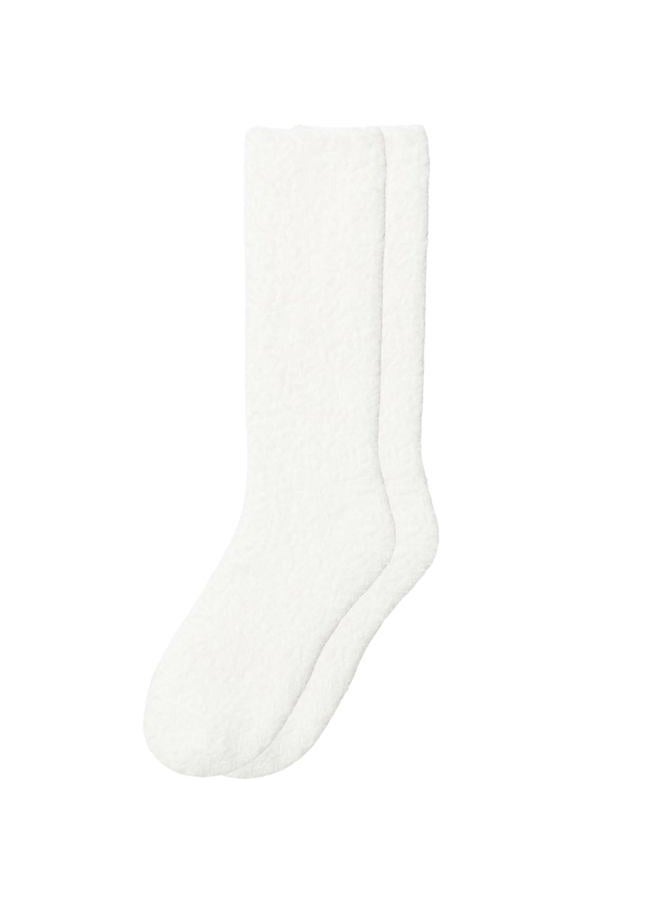 WaySoft All White Fuzzy Socks for Women or Girls Soft & Cozy Warm Sleep Lounge Socks Pack, White-1 Pair, One size - Image 1
