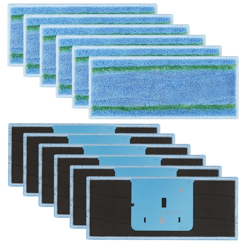 Extolife 12 Pack M6 Mopping Wet Pads for iRobot Braava Jet m6 6110 6012 6112 6113 Ultimate Robot Mop Washable and Reusable Microfiber Deep Clean Wet Pads