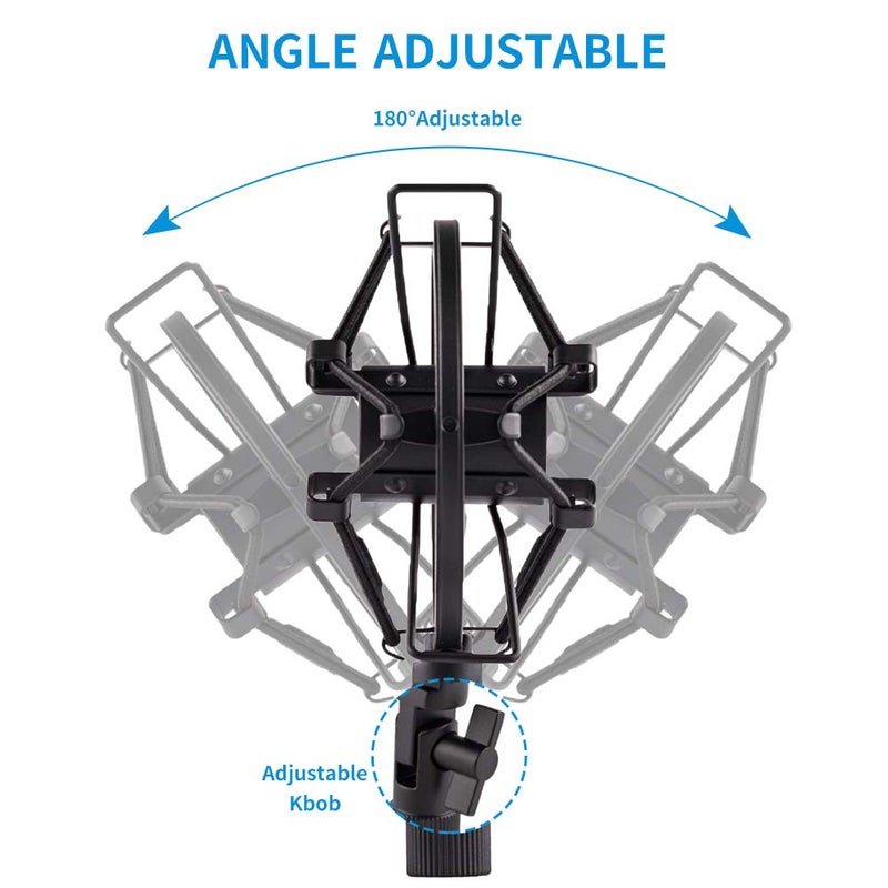 LYRCRO Microphone Shock Mount Holder Clip Mic Anti-Vibration for 22mm-26mm Diameter Dynamic Mic Like Shure SM58 58S SM57 PAG48 Sennheiser E835 E845 AKG D5S Samson Q7 Q8 Behringer Xm8500 - Image 3
