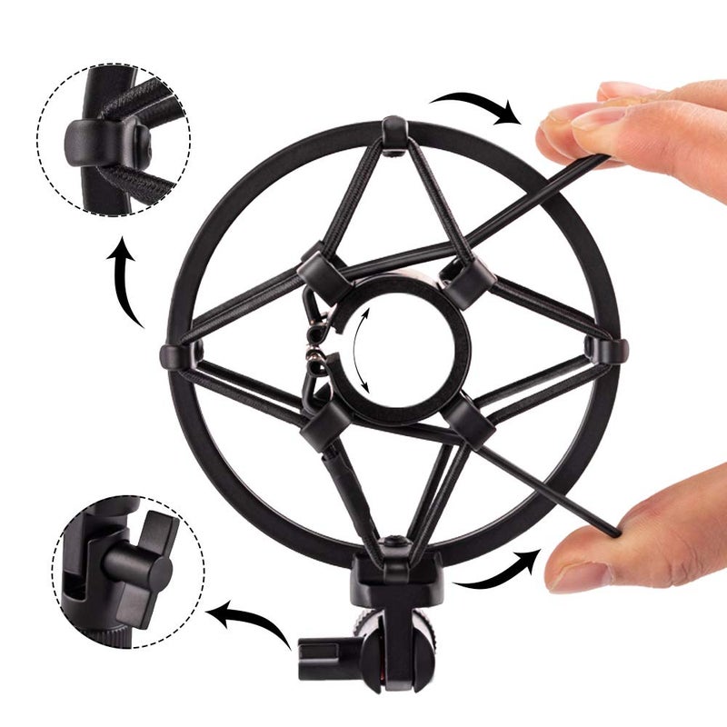 LYRCRO Microphone Shock Mount Holder Clip Mic Anti-Vibration for 22mm-26mm Diameter Dynamic Mic Like Shure SM58 58S SM57 PAG48 Sennheiser E835 E845 AKG D5S Samson Q7 Q8 Behringer Xm8500 - Image 2