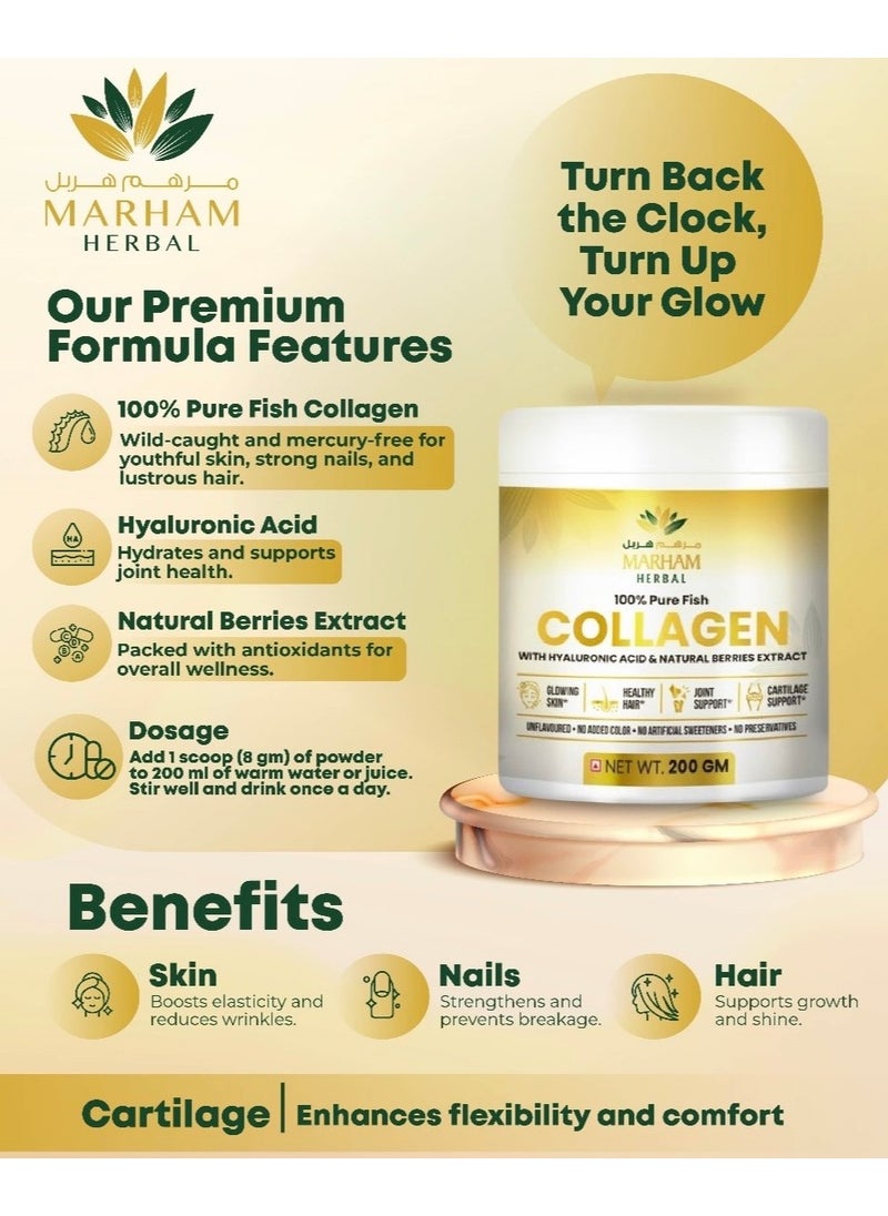 100% Pure Fish Collagen With Hyaluronic Acid & Natural Berries Extract for Glowing Skin, Healthy Hair, Joint Support and Cartilage Support | 200G - pzsku/Z7323DBF9E638C64B6357Z/45/_/1727936844/40f59bb3-aba7-45e1-927c-acbb11f9e31d