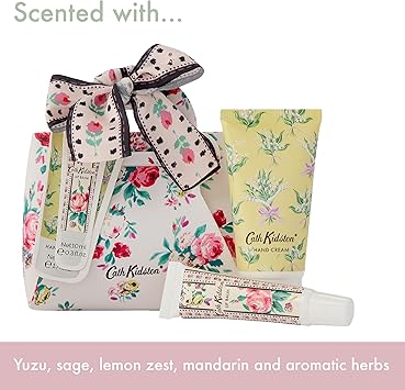 Cath Kidston Cath Kidston Hand Cream 50ml Lip Balm 10ml and Mini Handbag Enriched with Shea Butter Travel Size and Vegan Friendly Beauty Gift For Her Wild Flowers Wild Women Collection  - Image 5