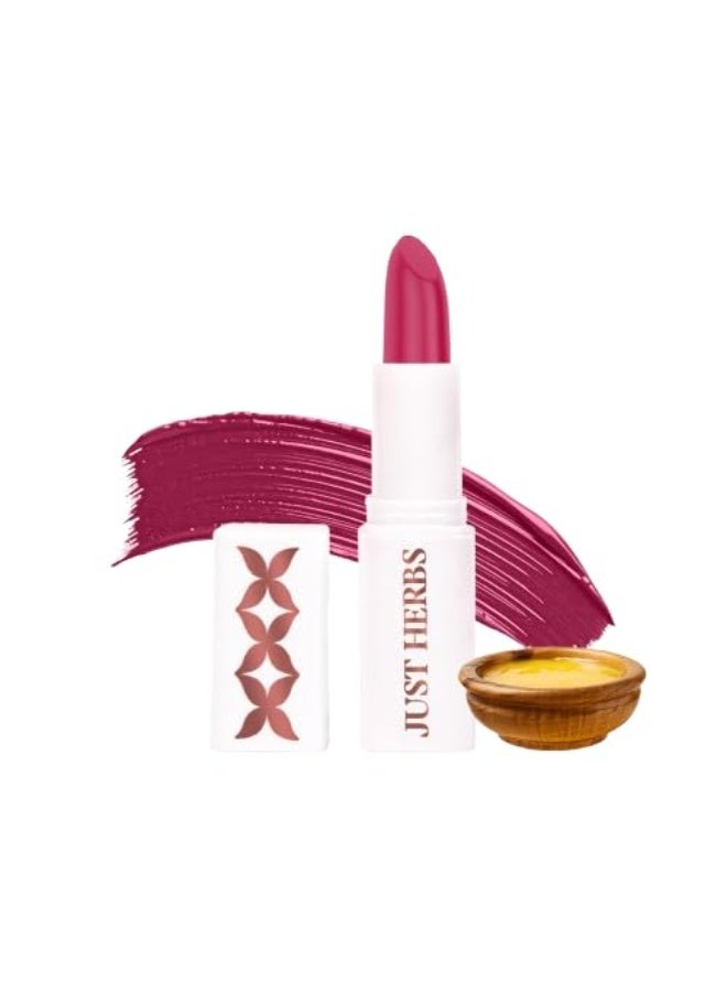 Just Herbs Ayurvedic Lipstick | Long-lasting | Weightless | Ayurvedic Formula | Travel-friendly - 4.2g Subtle Tea Rose Pink - Image 1