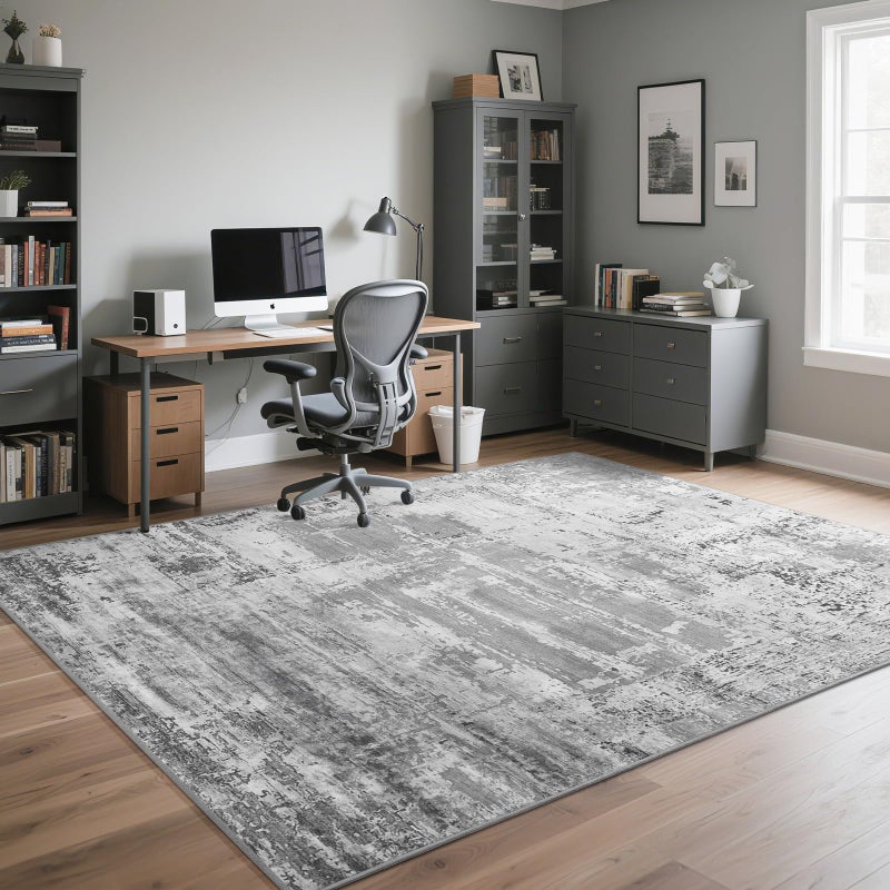 HOMORE Living Room Rug 6x9 Large Rug Grey Area Rugs Non Slip Washable Rugs for Bedroom Dining Room Abstract Carpet for Farmhouse Kids Playroom Classroom - Image 4
