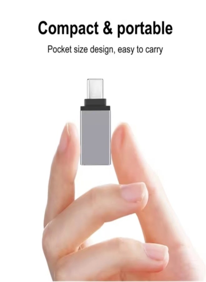 محول USB Type-C OTG – نقل بيانات عالي السرعة والشحن | توافق عام مع الهواتف الذكية، والأجهزة اللوحية، وأجهزة الكمبيوتر المحمولة | محول USB-C إلى USB-A مدمج، متين، يعمل بPlug & Play لمحركات الفلاش، ولوحات المفاتيح، ووحدات التحكم في الألعاب والمزيد - Image 3