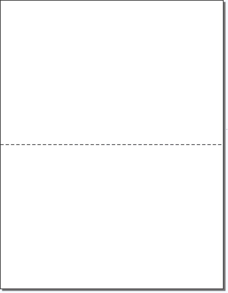 NextDayLabels - Pack of 500 Sheets, 8-1/2 x 11" Letter Size Perforated Paper (White, Perf @ 5-1/2") - Image 1