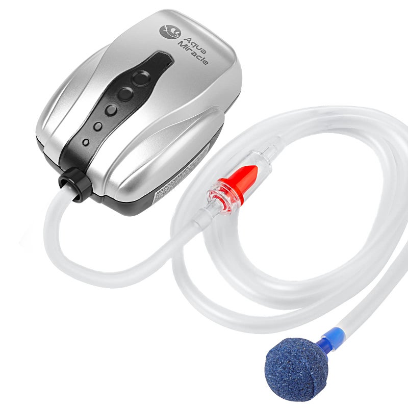 AquaMiracle Aquarium Air Pump Fish Tank Bubbler Aerator, All-in-One Fish Tank Air Pump Kit, Quiet Small Aquarium Bubbler for 1-20 Gallon Aquariums - Image 1