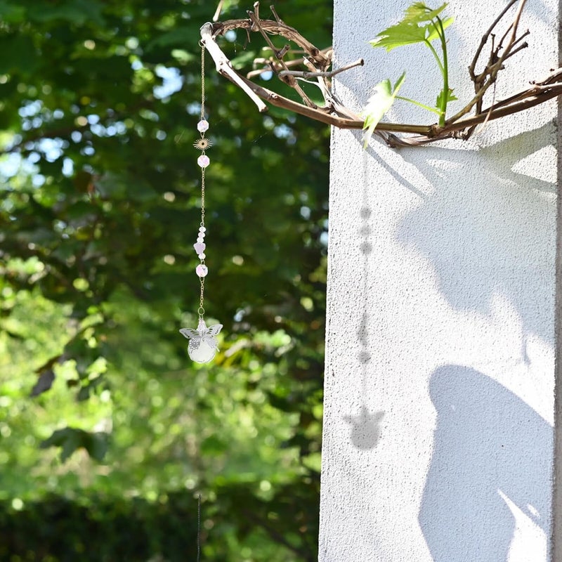 Hanging Sun Catcher Crystal Ornament with Butterfly Beads, Window Crystal Pendant for Home Decor, Colorful Prism Light Catcher for Indoor Garden and Outdoor Patio - Image 4