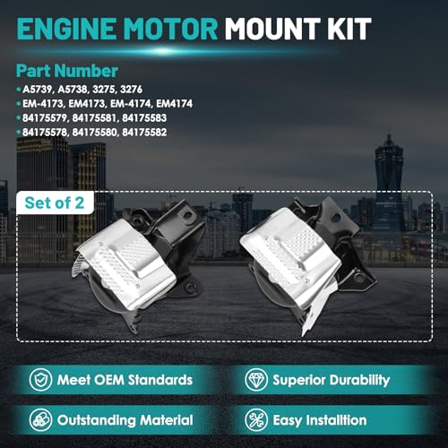 Farrme Engine Motor Mounts Set of 2 Fit for Chevrolet Silverado 1500, Tahoe, Suburban, for GMC Sierra 1500, Yukon XL, for Cadillac Escalade 4.3L 5.3L 6.2L Front Left Right Motor Mounts Kit#A5739 A5738 - Image 5