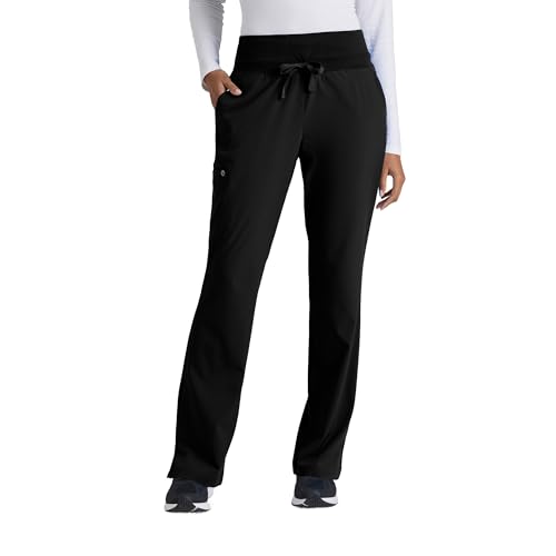BARCO One Stride Classic Fit Scrub Pant for Women – Black, 5-Pocket Mid-Rise Pants w/ 360 Spandex Stretch, Moisture Wicking, Anti-Static and Quick-Shed –Large, Regular Fit - Image 1