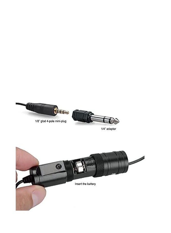 بويا ميكروفون مكثف لافالير 3.5 ملم مع زجاج امامي للهواتف الذكية وكاميرات دي اس ال ار والمسجلات الفيديو من باي ام 1 إضافي أسود - Image 4