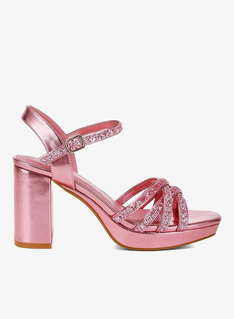 لندن راج صندل وردي لامع بأشرطة