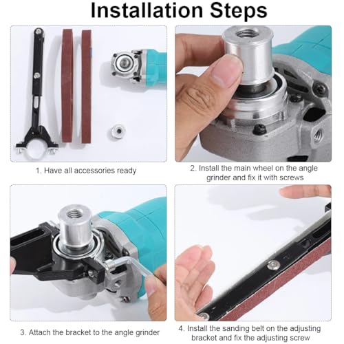 Serplex® Belt Sander Attachment for Angle Grinder, SBelt Sander Attachment Compatible with 100MM/125MM Grinding Disk Angle Grinder Conversion Kit for Sanding and Finishing Tasks - Image 4