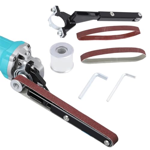Serplex® Belt Sander Attachment for Angle Grinder, SBelt Sander Attachment Compatible with 100MM/125MM Grinding Disk Angle Grinder Conversion Kit for Sanding and Finishing Tasks - Image 1