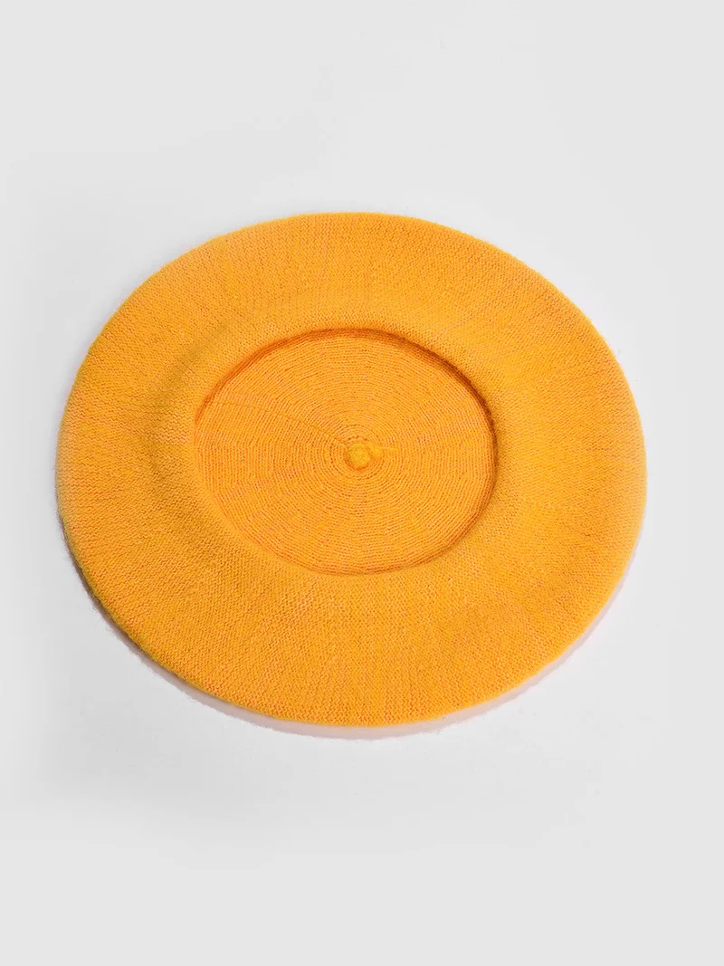 صوص هاوت Mustard Solid Vintage French Beret Hat
