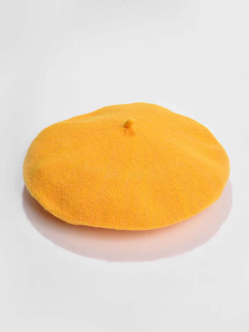صوص هاوت Mustard Solid Vintage French Beret Hat