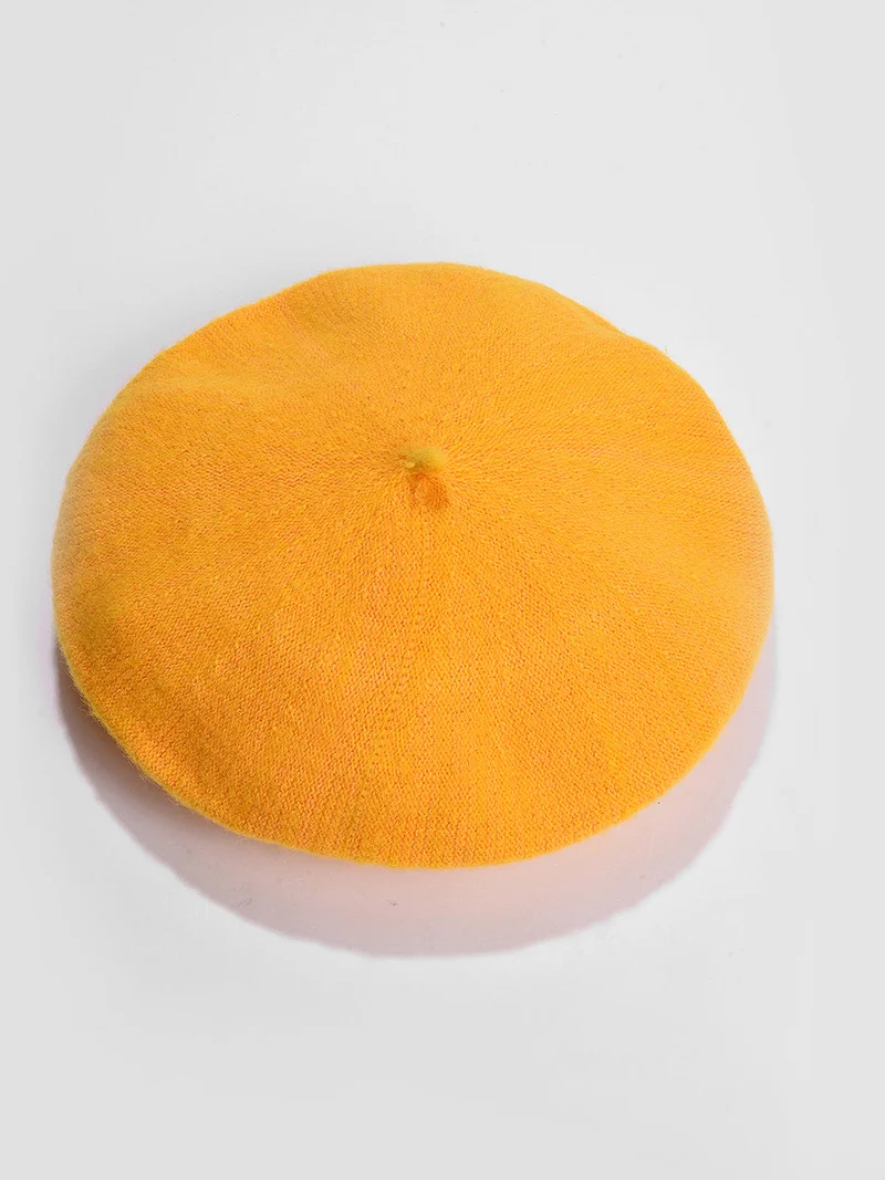 صوص هاوت Mustard Solid Vintage French Beret Hat