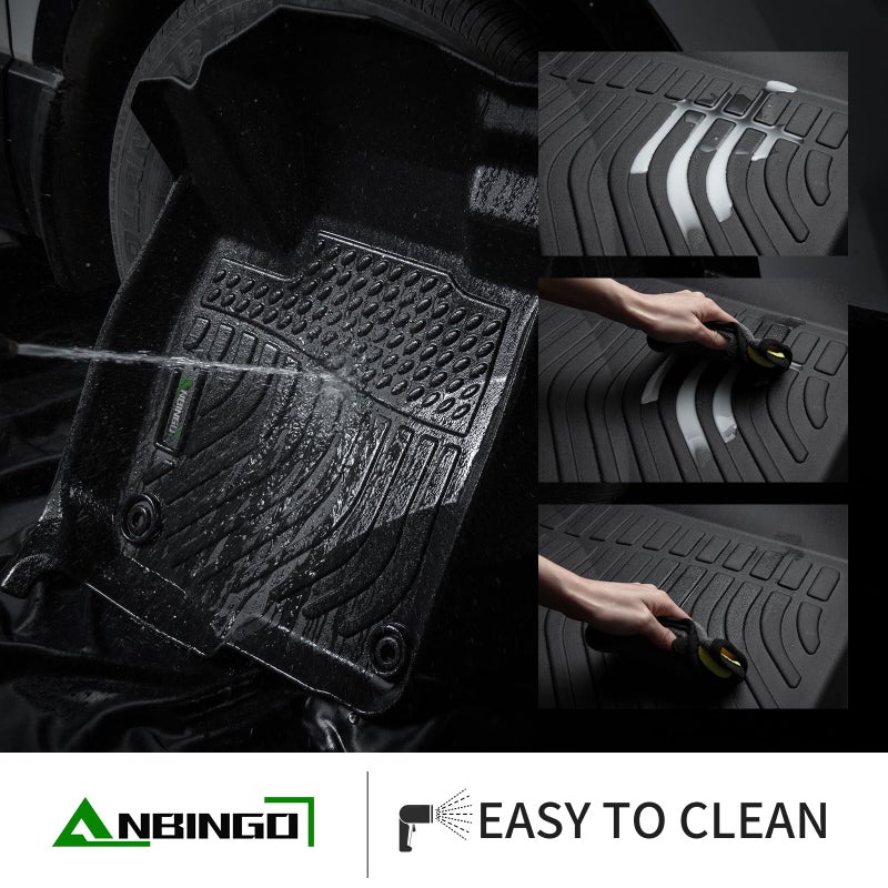 ANBINGOÂ® Floor Mats & Cargo Liner for 2012-2016 Honda CR-V, (LX & SE & EX & No Passenger seat subwoofer) (Not fit Touring) Waterproof Car Mat All Weather Guard TPE Liners, CRV Full Set - Black - Image 5