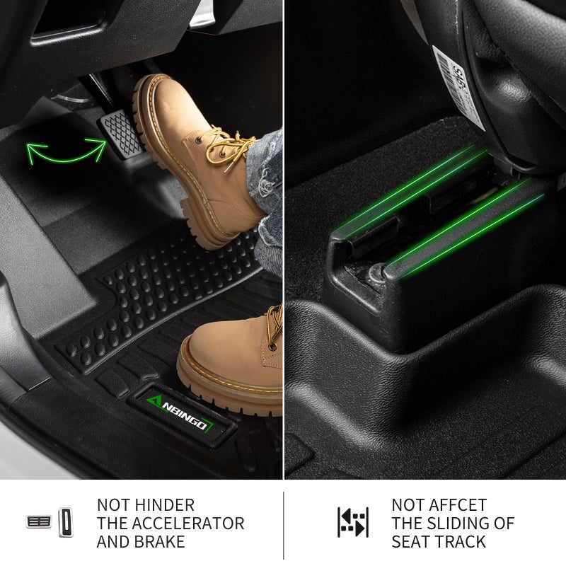 ANBINGOÂ® Floor Mats & Cargo Liner for 2012-2016 Honda CR-V, (LX & SE & EX & No Passenger seat subwoofer) (Not fit Touring) Waterproof Car Mat All Weather Guard TPE Liners, CRV Full Set - Black - Image 4