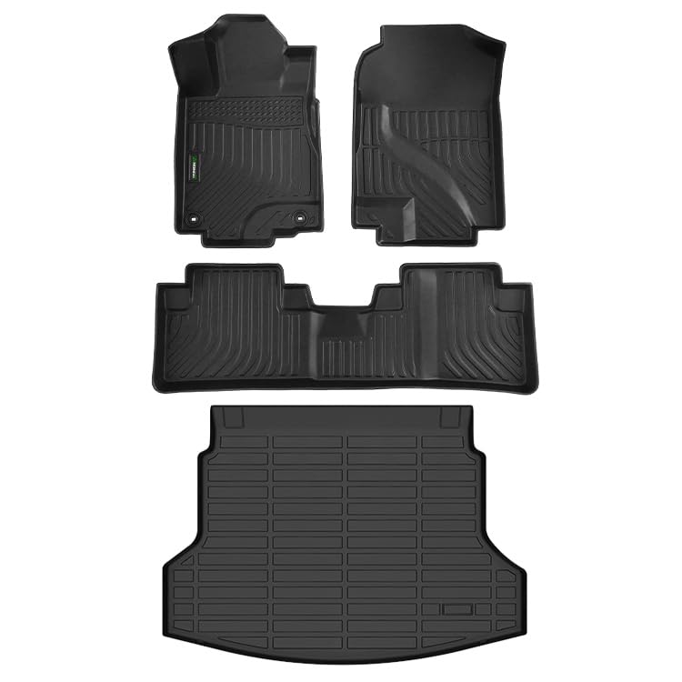 ANBINGOÂ® Floor Mats & Cargo Liner for 2012-2016 Honda CR-V, (LX & SE & EX & No Passenger seat subwoofer) (Not fit Touring) Waterproof Car Mat All Weather Guard TPE Liners, CRV Full Set - Black - Image 1