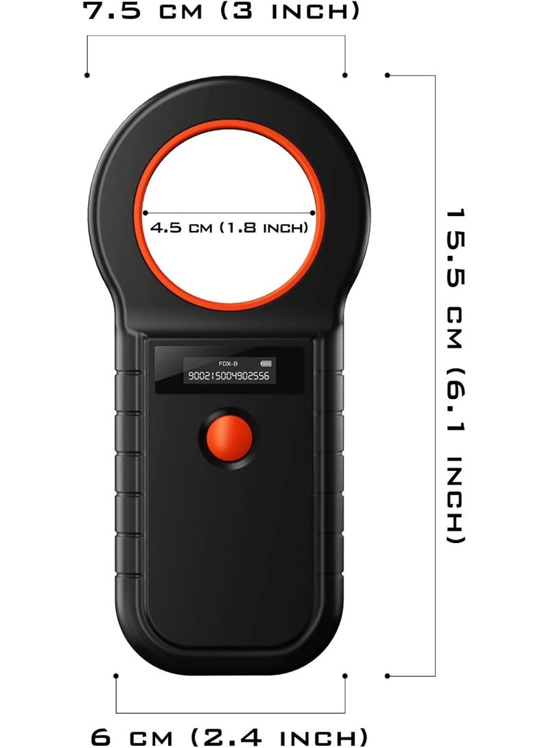الماسح الضوئي للشريحة الدقيقة ، ISO11784 / 85 / FDX-B / EMID 128 سجلات تخزين البيانات تحميل إلى جهاز الكمبيوتر الماسح الضوئي للشريحة الدقيقة قارئ للكلب / الحيوانات الأليفة / القطة / الخنازير / الحيوانات - Image 5