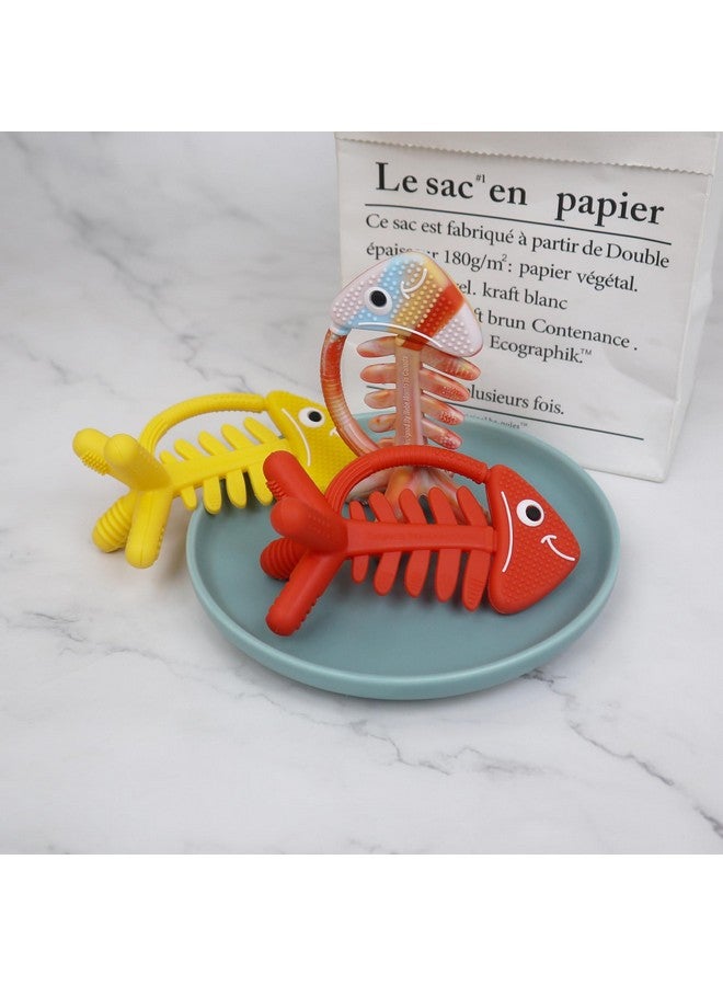Bebe Mondo 3in1 Infant Toys, Baby Teething Toys 0-3-6-12 Months, Teethers for Babies 3-6 6-12 Months for Teething Relief,Baby Teether Gift,Silicone,Sensory Toys,Baby Toys 0-6 Months,USA Patent Pending,Fish,Coral - Image 2